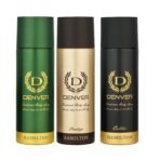 DENVER Hamilton, Prestige and Caliber Deodorant - 200ML Each (Combo Pack of 3) | Long Lasting Deo Body Spray - For Men - Fast UK Delivery
