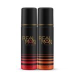 FOGG Men Realman Thrill & Fresh Mood Aerosol Deodorant, Strong Body Spray, Long Lasting Fragrance, 200Ml Each (Pack Of 2) - Fast UK Delivery