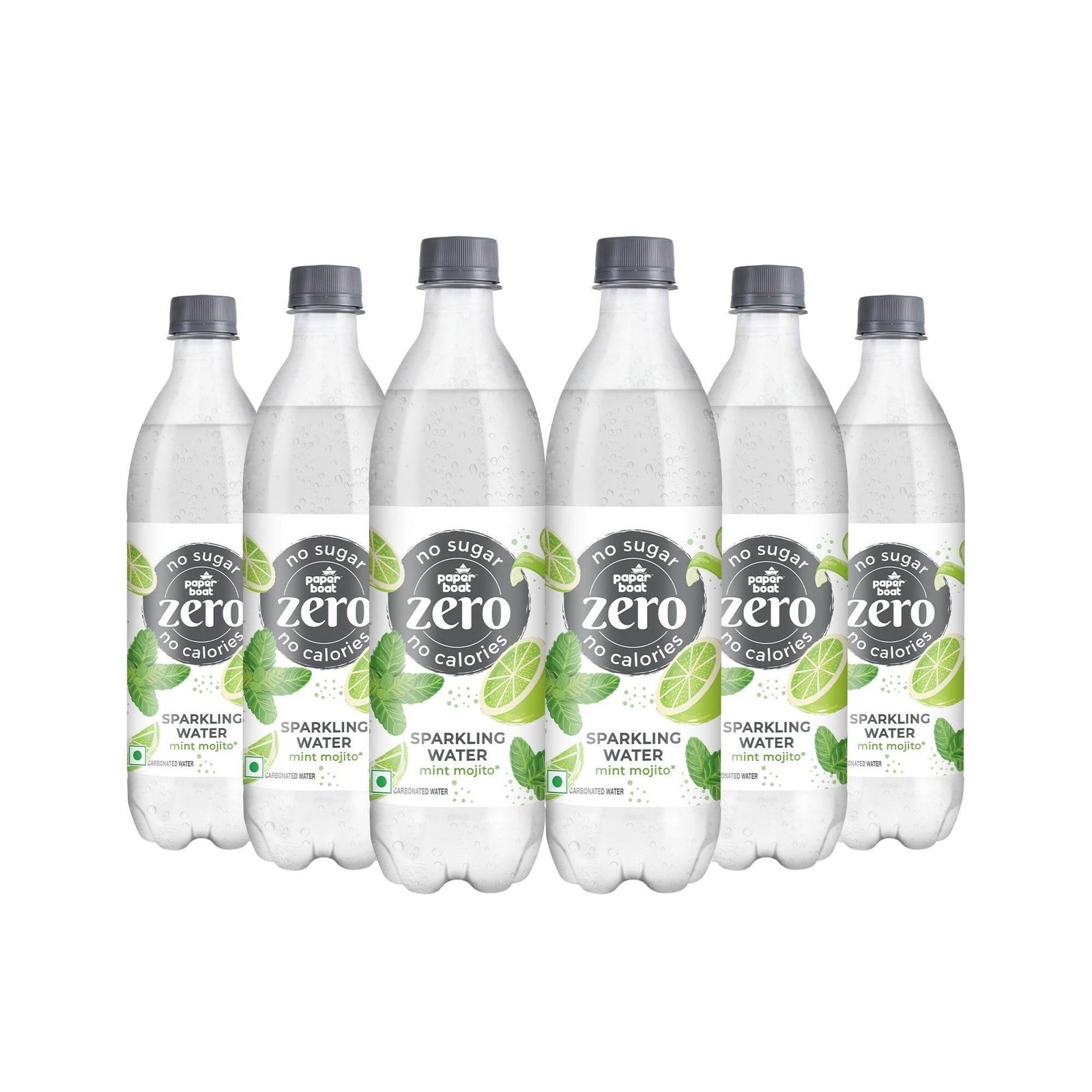 uk71RSLiFaU5L-1-1.jpg Paper Boat Zero Mint Mojito Sparkling Water, Pack of 6, 600ml Each | Zero Sugar, Zero Calories Premium Mixer - Fast UK Delivery - Image 1