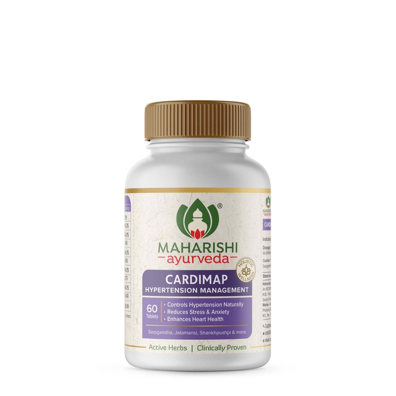 uk71S4HRRMphL-1-1.jpg Maharishi Ayurveda Cardimap | Helps Normalises Blood Pressure Naturally | Unique Formulation | Synergy of 5 Herbs | 30 days Pack (60 Tablets X Pack of 1) - Fast UK Delivery - Image 1