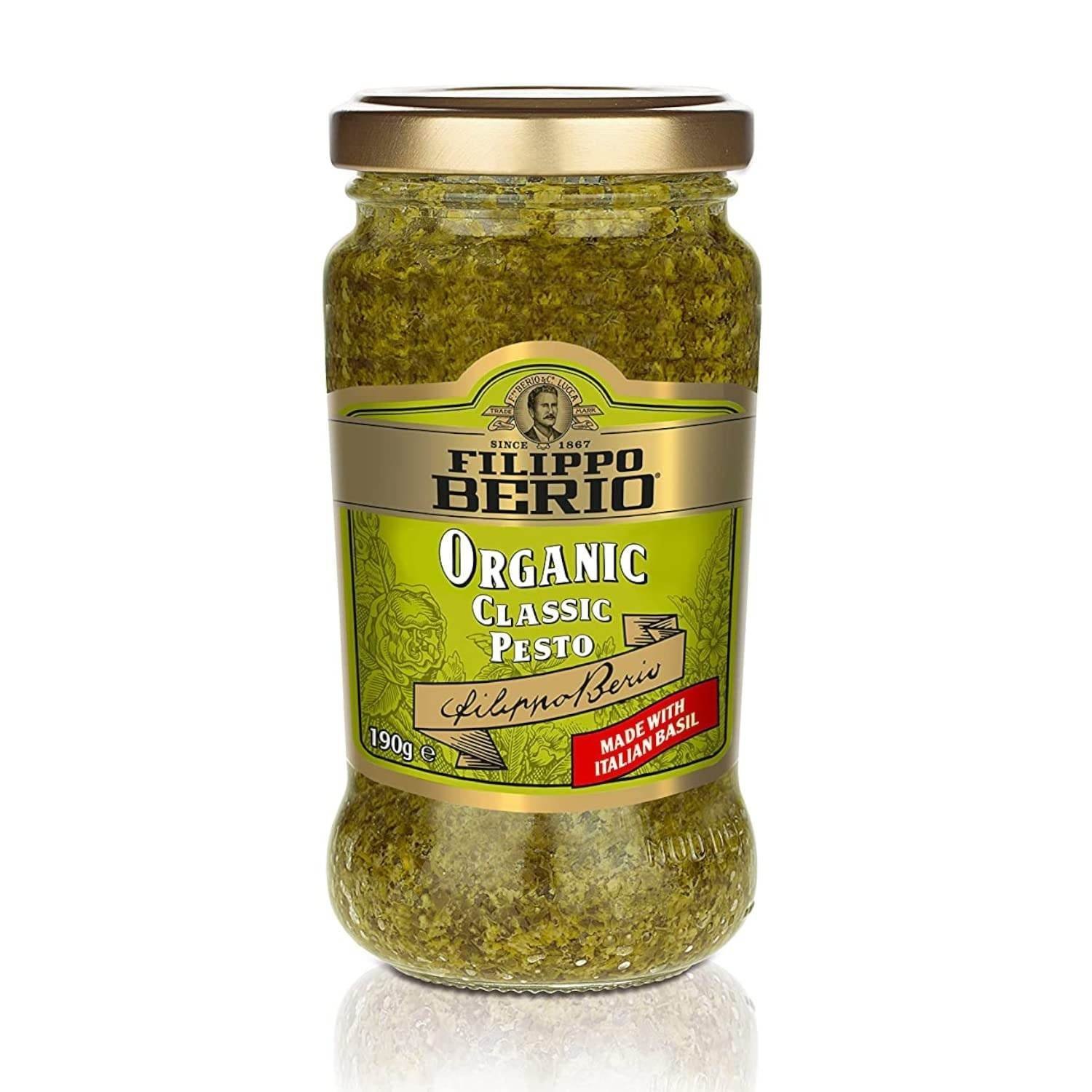 uk71SAJuOOEyL-1-1.jpg Filippo Berio Organic Classic Pesto, 6.7 oz 190 g - Fast UK Delivery - Image 1