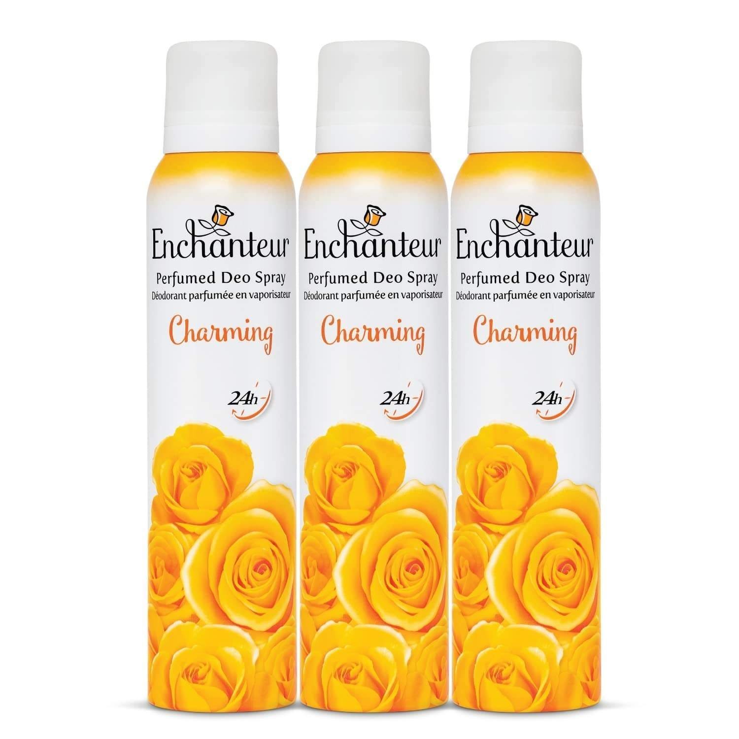 uk71SN3rjNWL-1.jpg Enchanteur Charming Perfumed Deo Spray for Women with 24-Hours Odour Protection| Long-Lasting Floral French Fragrance| Refreshing & Gentle Deo Spray| 150ml (Pack of 3) - Fast UK Delivery - Image 1