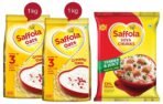 Saffola Oats | Rolled Oats | Delicious Creamy Oats | High Protein & Fibre| 2kg (Pack of 2 x 1kg) & Saffola Soya Chunks with Supersoft Technology, 53% Protien, Tender & Juicy, 1kg - Fast UK Delivery