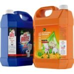 Parle Ropvatika ShineBrite Original Blue 5 Liter + Bodywash Shower Gel 5 Liter (Aloevera Papaya) (Toilet Cleaner 5L+ Body wash Shower Gel 5L (Aloevera Orange)) - Fast UK Delivery