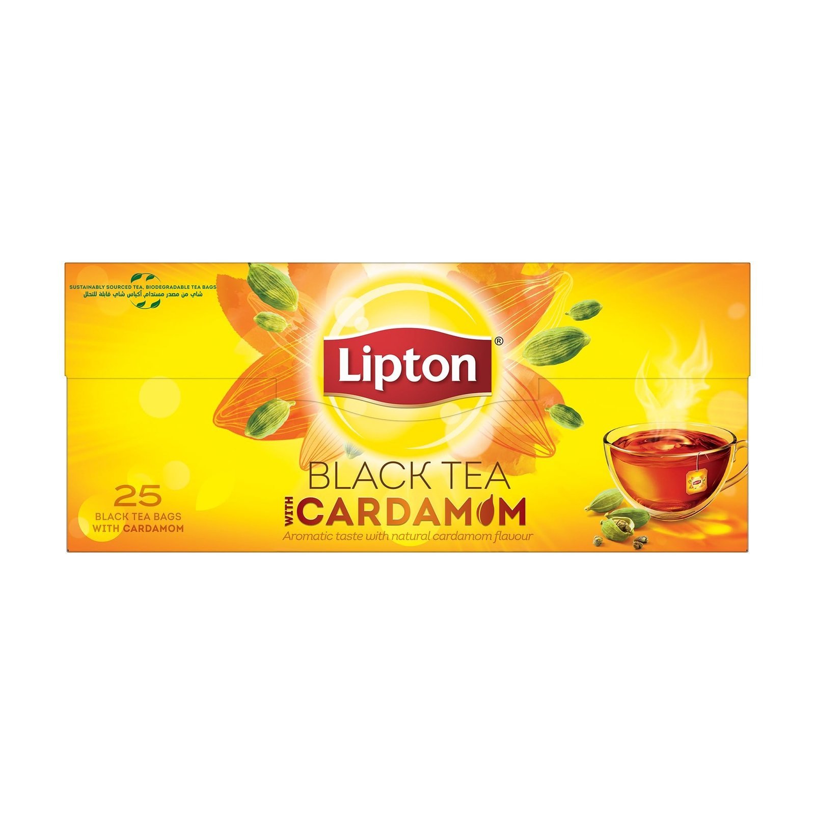 uk71SwoYBi3tL.jpg Lipton Black Tea Bags Cardamom, 25 Tea Bags, 50g - Fast UK Delivery - Image 1