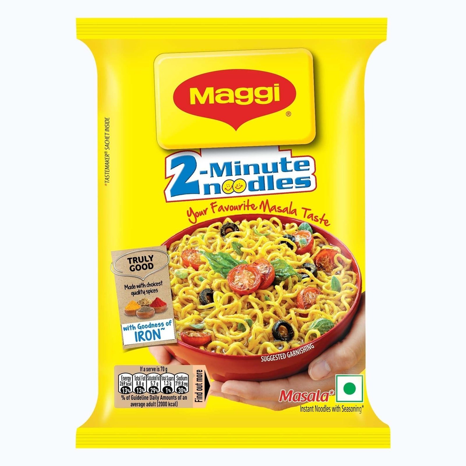 uk71T0QfFl3L-1.jpg MAGGI 2-Minute Instant Noodles,Masala Noodles With Goodness Of Iron,Made With Choicest Quality Spices,Favourite Masala Taste,70 grams Pouch,classic - Fast UK Delivery - Image 1