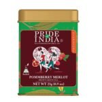 Pride of India | PommBerry Merlot Fruity Green Tea | 15 Pyramid Full Leaf Individually Wrapped Tea Bags | Tangy & Fruity Flavor | Vibrant & Uplifting Experience | Caffeine Free, Non-Bioengineered - Fast UK Delivery