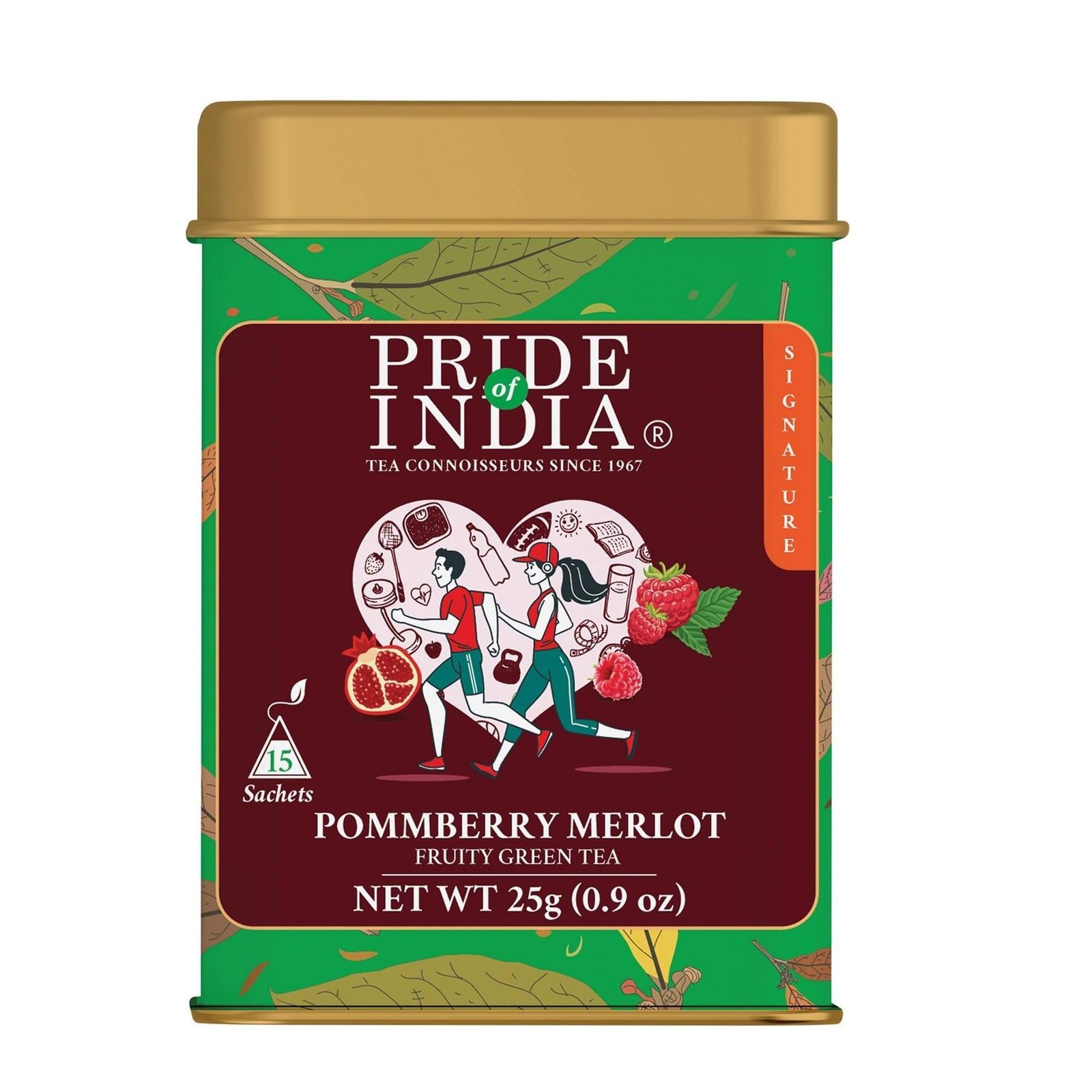 uk71TExBl6OL-1.jpg Pride of India | PommBerry Merlot Fruity Green Tea | 15 Pyramid Full Leaf Individually Wrapped Tea Bags | Tangy & Fruity Flavor | Vibrant & Uplifting Experience | Caffeine Free, Non-Bioengineered - Fast UK Delivery - Image 1