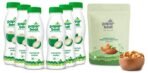 Paper Boat Smoked and Roasted Mixed Nuts with Himalayan Pink Salt, Pouch (200g) & Paper Boat Coconut Water, Refreshing Coconut Flavour, Vital Minerals (Pack of 6, 200ml Each) - Fast UK Delivery