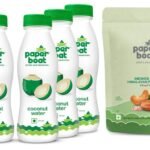 Paper Boat Smoked and Roasted Mixed Nuts with Himalayan Pink Salt, Pouch (200g) & Paper Boat Coconut Water, Refreshing Coconut Flavour, Vital Minerals (Pack of 6, 200ml Each) - Fast UK Delivery