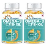 Dr. Morepen Omega 3 Fish Oil 500 Mg 300 Mg Epa & Dha|High Potency Fish Oil 60 Capsules (Pack Of 2),2 Count - Fast UK Delivery