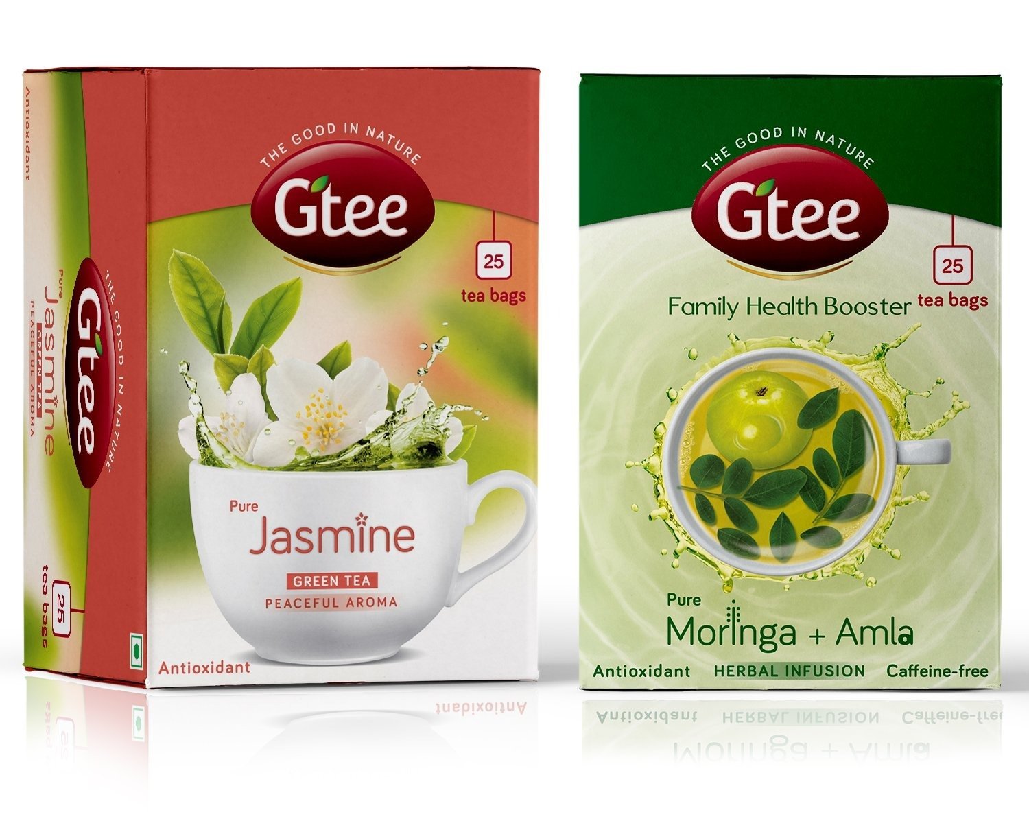 uk71Tdz2nr3LL-1.jpg GTEE Green Tea Bags - Jasmine & Moringa Tea Bags, 25 Tea bags (Pack of 2) - Fast UK Delivery - Image 1