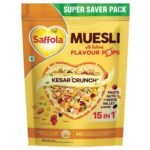 Saffola Muesli Kesar Crunch with Flavour Pops, 700 gm | 15 in 1 Fruit and Nuts, Seeds, Millet & more | Cereals for breakfast rich in wholegrain, protein, fibre - Fast UK Delivery