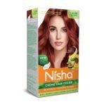 Nisha Cream Hair Color Mahogany, Permanent Hair Colour for Women Men, No Ammonia, Ultra Soft Deep Shine, 100% Grey Coverage, 5.50 Mahogany Hair Colour 120gm Pack of 1 - Fast UK Delivery