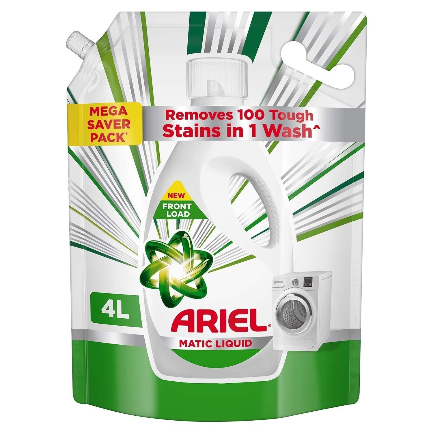 uk71UNNh4OYkL-1-1.jpg Ariel Liquid Detergent Front Load - 4L | Removes 7 day dried-in Stains in 1 wash inside Washing Machine | Now at Price of Powders | Amazing Fragrance | Protects Colours | Dissolves Faster - Fast UK Delivery - Image 1