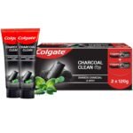 Colgate Charcoal Clean Black Gel Toothpaste, Combo Pack of 240g (120g x2) Deep Clean Tooth paste With Bamboo Charcoal & Wintergreen Mint For Plaque Removal & Tingling Fresh Mouth Experience - Fast UK Delivery