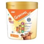 Groviva Gold Milk Protein Powder for Kids | 2-6 Years | 200g Chocolate Jar| 46 Nutrients | Growth & Digestive Nutrients | Supports Physical Growth, Brain Development, Immunity & Eye Health - Fast UK Delivery
