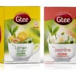 GTEE Green Tea Bags - Lemon & Ginger & Green Tea Bags - Jasmine, 25 Tea bags (Pack of 2) - Fast UK Delivery