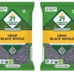 24 Mantra Organic Unpolished Urad Dal Black Whole/Black Gram Whole/Minapa pappu/Kali dal - 500gms | Pack of 2 | 100% Organic | Chemical Free & Pesticides Free - Fast UK Delivery