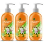 Parle Ropvatika 3 Liter Shower Gel Body wash infused with Aloevera Papaya and Pure Glycerin Family Refill Pack Bodywash for men & women (1, Orange (1 Liter Pack 3)) - Fast UK Delivery