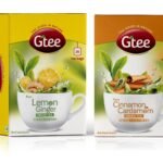 GTEE Green Tea Bags - Lemon & Ginger & Green Tea Bags - Cinnamon & Cardamom, 25 Tea bags (Pack of 2) - Fast UK Delivery
