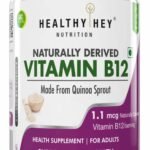 HealthyHey Nutrition 100% Natural Vitamin B12 - Support Immune Health | Non-Synthetic, No-Chemical | 30 Veg. Capsules - Fast UK Delivery