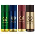 DENVER Hamilton, Honour, Pride & Prestige -200ML Each (Combo Pack of 4) | Long Lasting Deo Body Spray - For Men - Fast UK Delivery