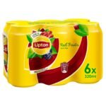 Lipton Red Fruits Ice Tea Drink, 320 ml, 6 Pack, Red & Yellow (816) - Fast UK Delivery