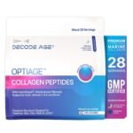 Decode Age Optiage Collagen Supplement|Supports Hair,Skin,Bone And Joint Health|Type 1 Hydrolysed Collagen,Hydropeach,Nr,Vitamin C& E,Hyaluronic Acid,Biotin|150 Gm,28 Servings,1 Count - Fast UK Delivery