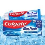 Colgate MaxFresh 300g (150g x 2, Pack of 2) Toothpaste, Blue Gel Paste with Menthol for Super Fresh Breath (Peppermint Ice, Saver Pack) - Fast UK Delivery