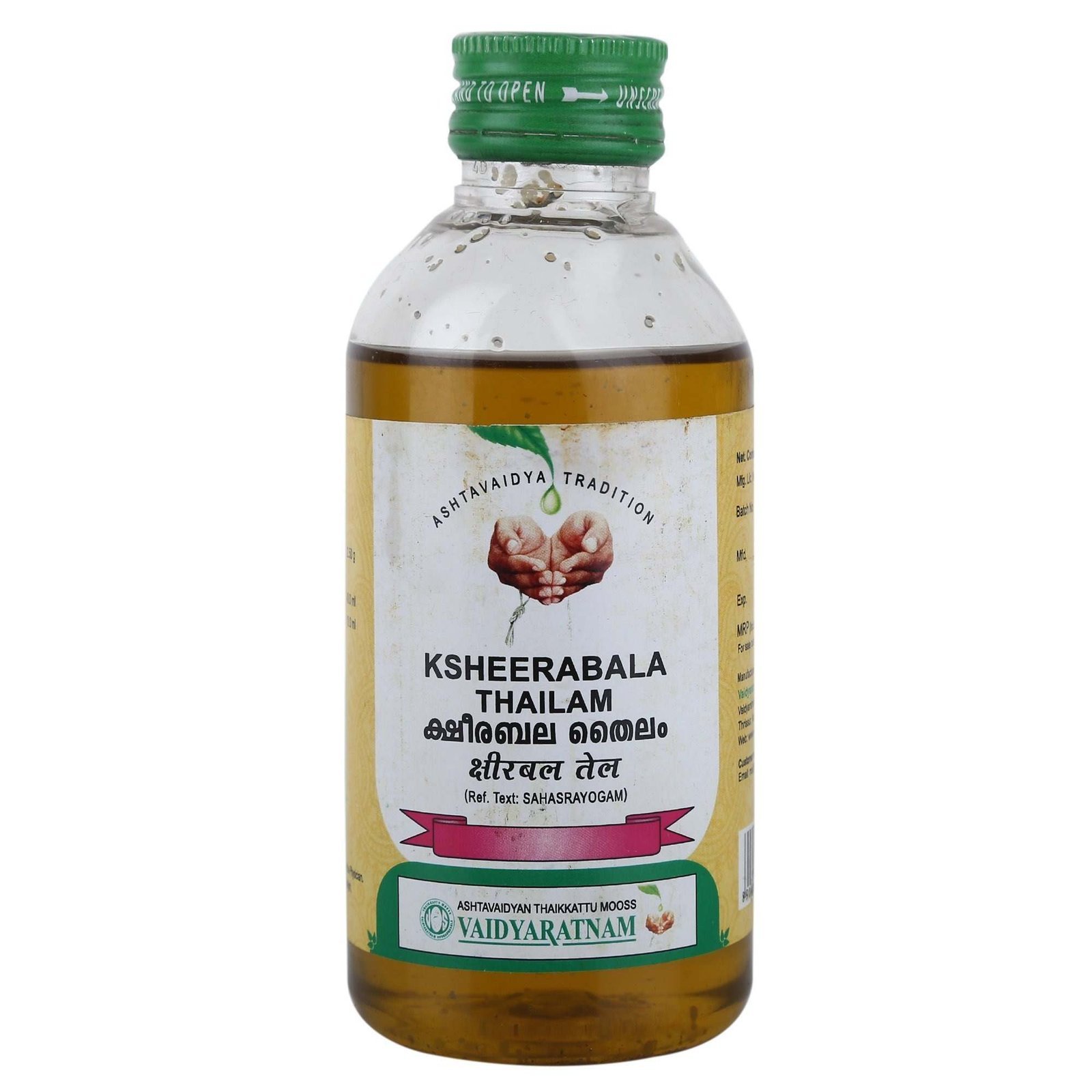 uk71YYgn9hYUL-1.jpg VAIDYARATNAM Ksheerabala Thailam with Free Pachak Methi, Standard, Multi, 200 ml - Fast UK Delivery - Image 1