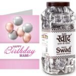 Swad Happy Birthday Mami Gift with Card (Swad Digestive Candy 200 Jar & 1 Greeting card) - Fast UK Delivery