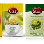 GTEE Green Tea Bags - Lemon & Ginger & Moringa Tea Bags, 25 Tea bags (Pack of 2) - Fast UK Delivery