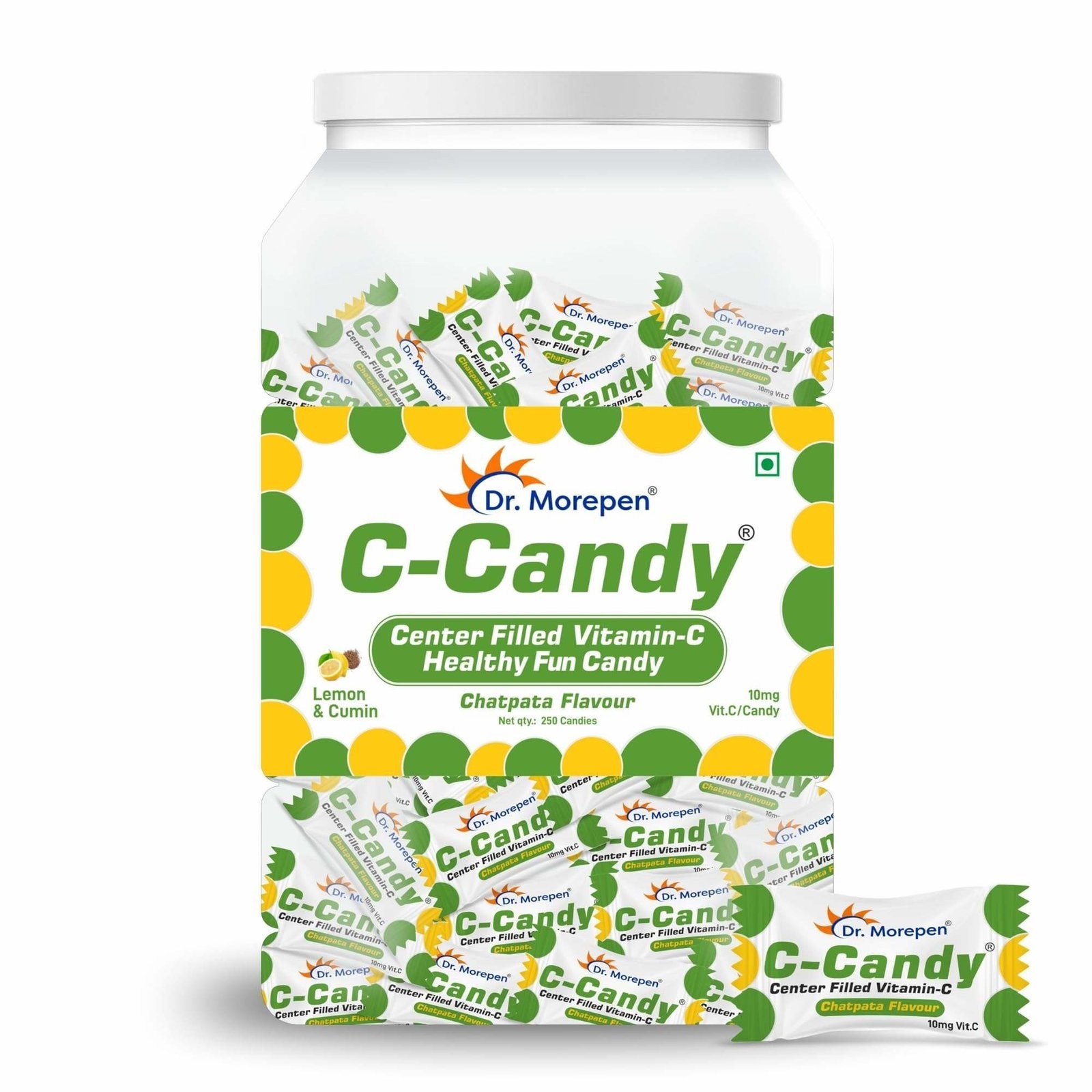uk71aE7-SLerL-1-1.jpg Dr. Morepen Vitamin C-Candy 10mg Vit.c per candy tastey and healthier Chatpata Flavored 250 Count - Fast UK Delivery - Image 1
