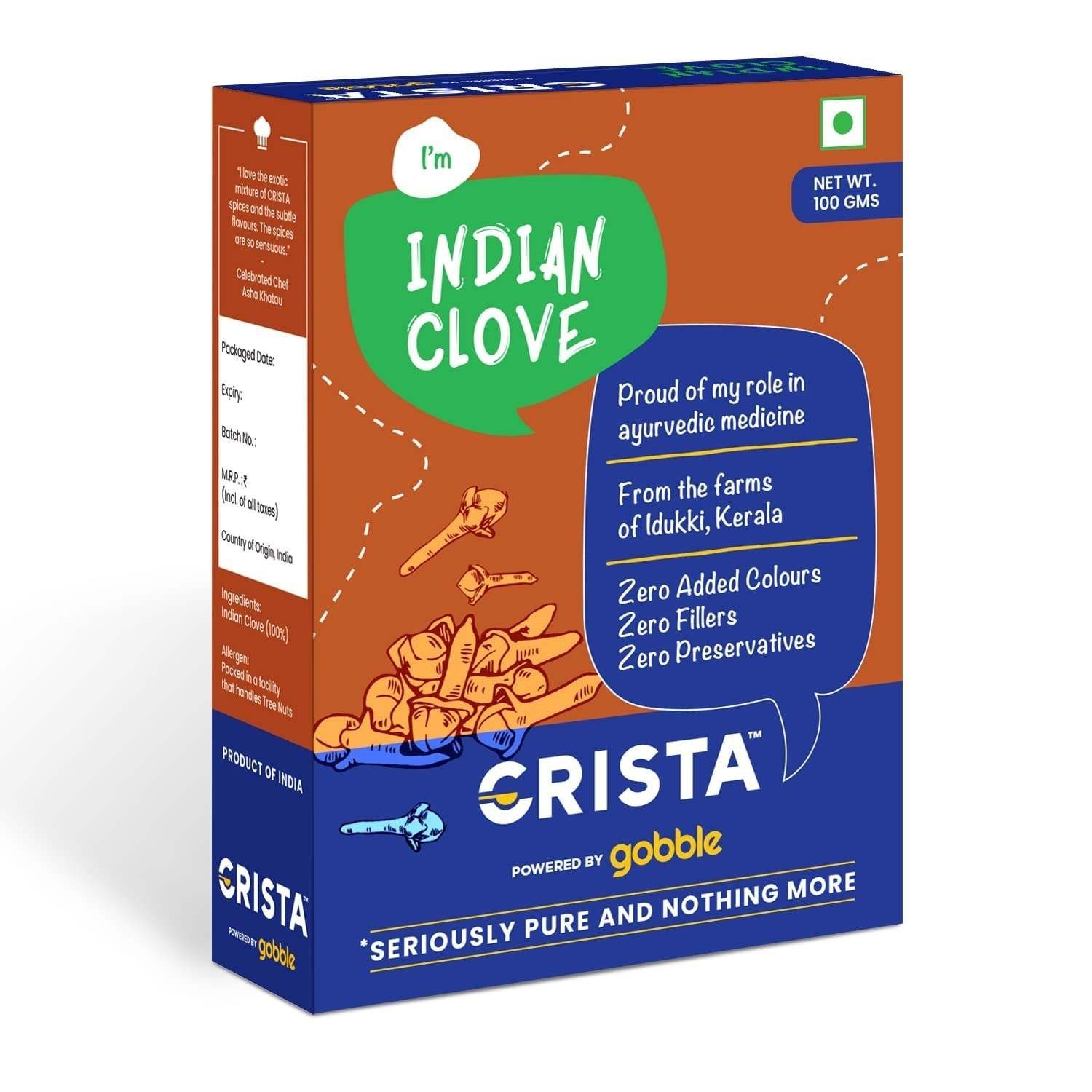 uk71armfLiwL-1.jpg CRISTA Indian Clove | Dried Whole Laung | Zero added Colours, Fillers, Additives & Preservatives | Premium Grade, Natural & Pure | Reddish Brown | 100 gms - Image 1