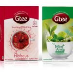 GTEE Green Tea Bags - Mint & Hibiscus Tea Bags, 25 Tea bags (Pack of 2) - Fast UK Delivery