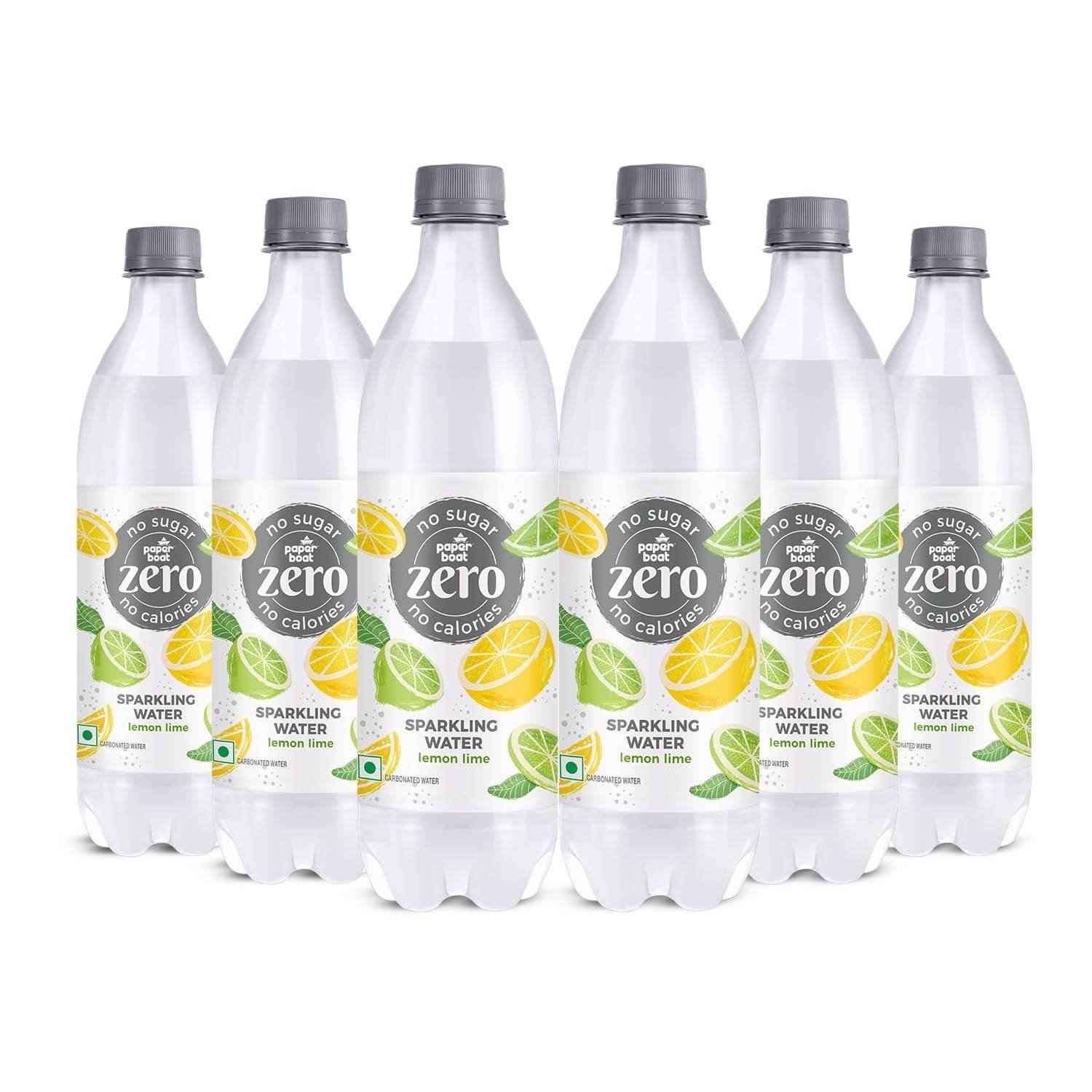 uk71b4JdVp8yL-1-1.jpg Paper Boat Lemon Lime Sparkling Water, Pack of 6, 600ml Each | Carbonated Water | Zero Sugar, Zero Calories I Sugar Free - Fast UK Delivery - Image 1