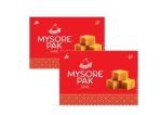 Bambino Soft Ghee Mysore Pak 400 Gms I Each 200 Gms X Pack of 2 Melts in Mouth | Healthy and Delicious Sweets Indian Mithai For Gifts Pack And Any Occasion. - Fast UK Delivery