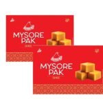 Bambino Soft Ghee Mysore Pak 400 Gms I Each 200 Gms X Pack of 2 Melts in Mouth | Healthy and Delicious Sweets Indian Mithai For Gifts Pack And Any Occasion. - Fast UK Delivery