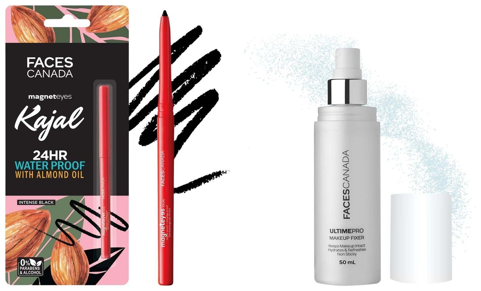 uk71bCuBjx2IL-1.jpg FACESCANADA Ultime Pro Makeup Fixer 50 Ml And Faces Canada Magneteyes Kajal - Black, 0.35G Almondoil & Vitamine - Fast UK Delivery - Image 1