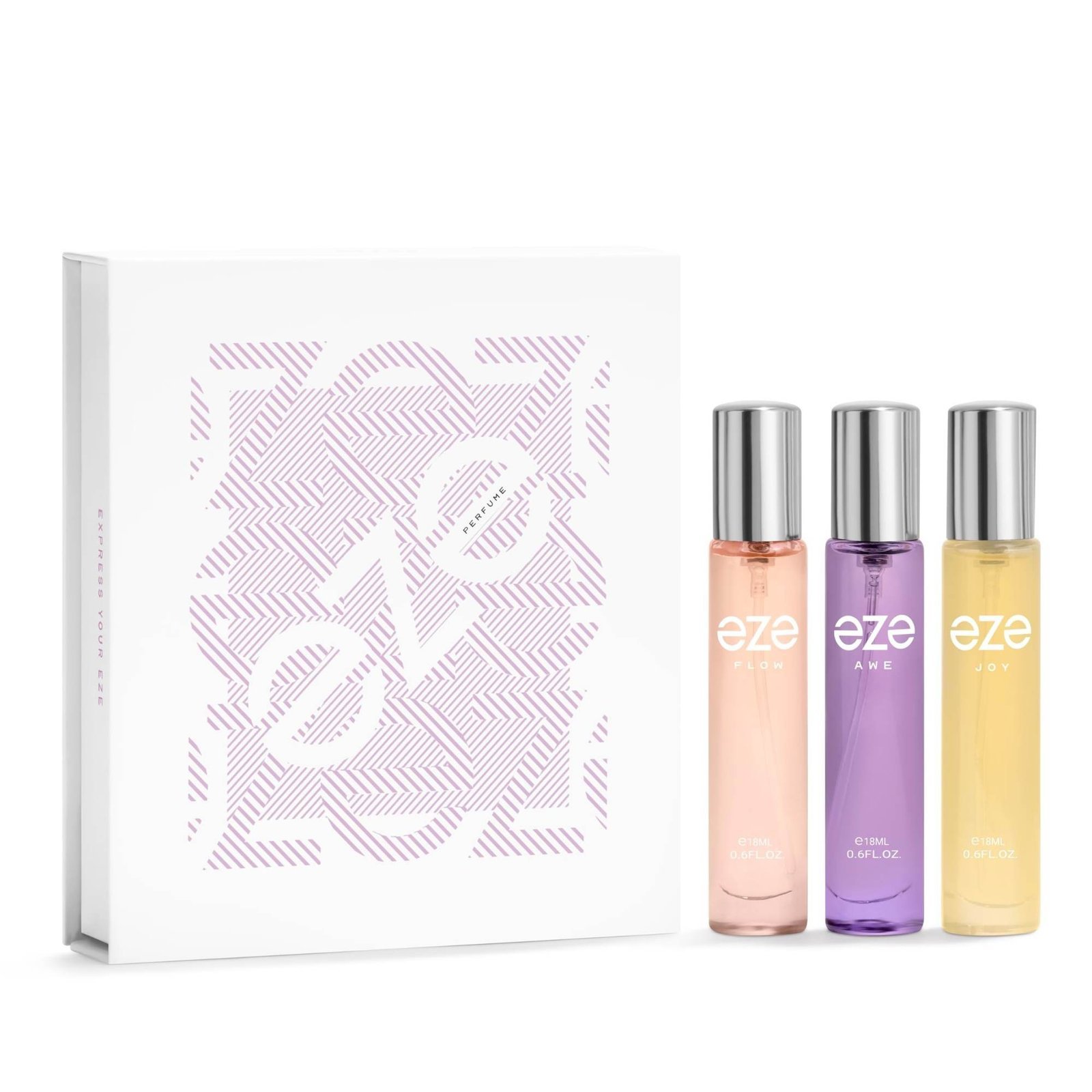 uk71belYFDd5L-1-1.jpg Eze Perfume Gift Set For Women, Pack of 3 Long Lasting Premium Fragrance, Luxury Scent Gift Hamper 18 Ml Each - Fast UK Delivery - Image 1