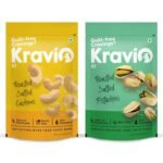 Premium Roasted Salted Cashew & Pistachio Nuts (2 X 200g) | Zero Cholesterol Natural Whole Kaju & Inshell California Pista Nuts & Dry Fruits | Rich in Protein, Crunchy Delicious Healthy Snacks - Fast UK Delivery
