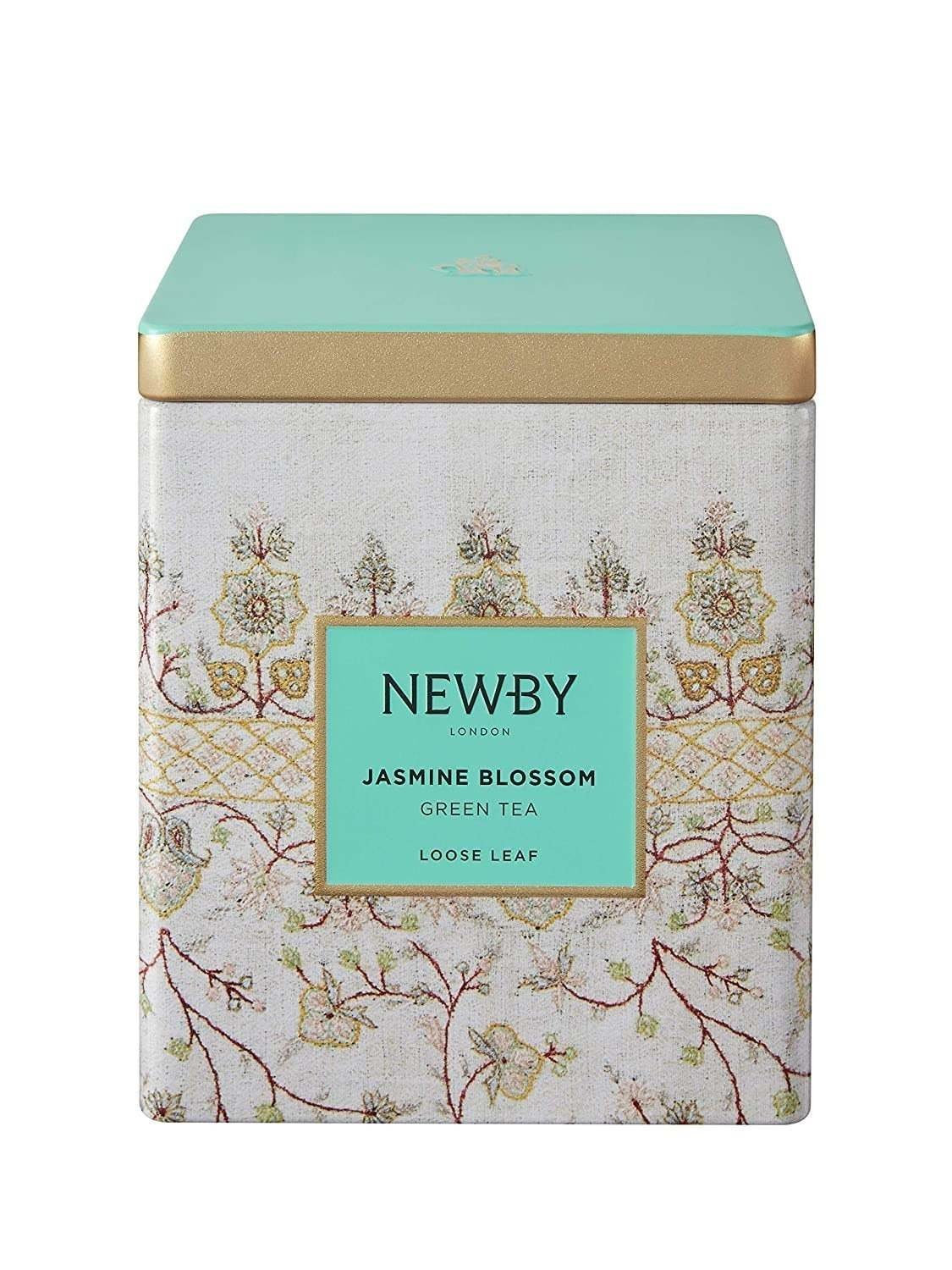 uk71c4QLNkOtL-1.jpg Newby Jasmine Blossom Green Tea Loose Leaf Caddy | Fine Green Tea Leaves & Scent of Natural Jasmine Flower | 125g - Fast UK Delivery - Image 1