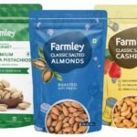 Farmley Dry Fruits Combos I 600g (3 x 200g) Farmley Salted Roasted Cashews | California Roasted Salted Pistachios | Classic Salted Roasted Almonds | Rich in Protein | Crunchy & Delicious - Fast UK Delivery