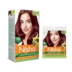 Nisha Cream Hair Color Combo Pack of Burgundy 120gm Jumbo + 40gm Sachet Pack Fast Shipping to USA & Canada