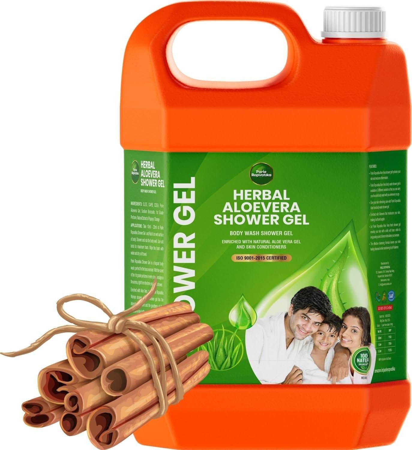 uk71e25JaW7ZL-1-1.jpg Parle Ropvatika 5 Liter Sandalwood Aloe Vera Shower Gel Body Wash with Natural Ingredients (1, Sdandalwood) - Fast UK Delivery - Image 1