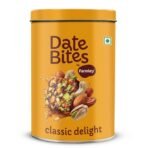 Farmley Classic Date Bites 200 gm I Dates Barfi Made with Dates, Pista, Cashews, Almonds, Honey and Pure Ghee I Dry Fruits Nuts, Healthy Snacks Sweets,Gluten Free, No Added Sugar - Fast UK Delivery