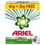 Ariel Matic Detergent Powder Front Load - 5kg + 3kg free | Removes 100 Tough Stains in 1 wash | Specially Designed for Washing Machines | Fresh Fragrance - Fast UK Delivery