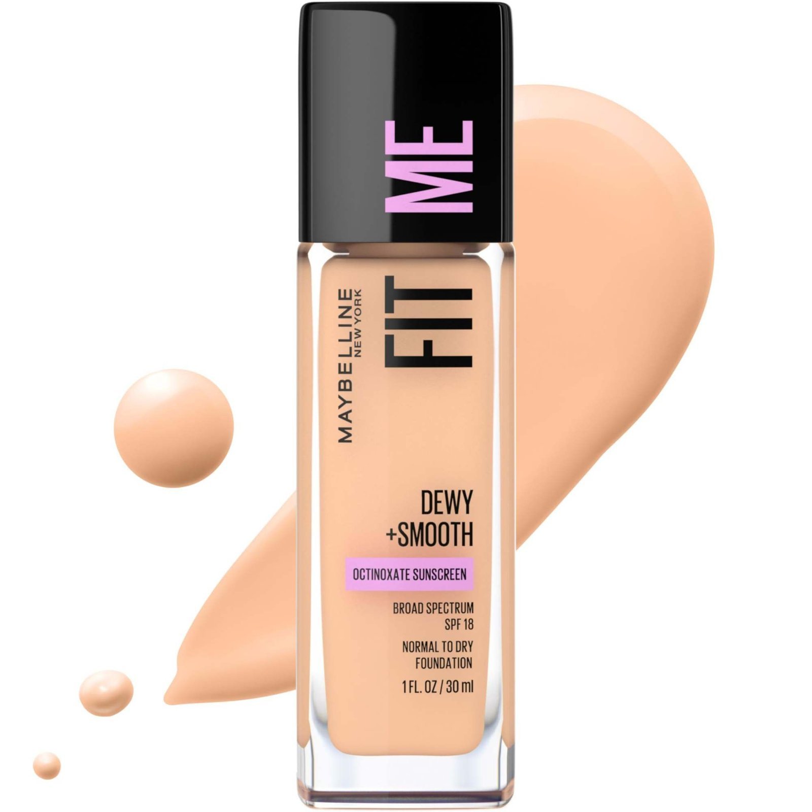 uk71h-XdMX96L-1.jpg Maybelline Fit Me! Natural Full Coverage Foundation Cream For Combination Skin, Spf-18, Nude Beige 125, 30Ml, Pack Of 1 - Fast UK Delivery - Image 1