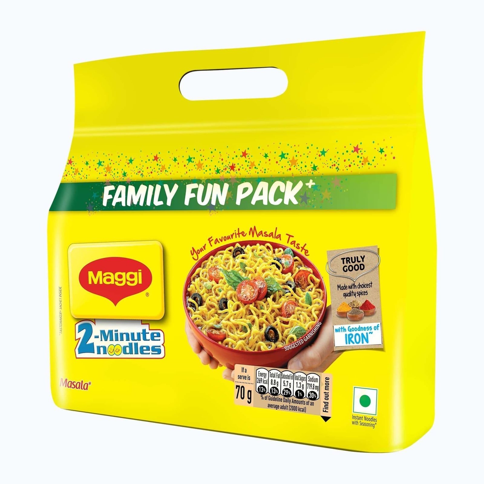 uk71hAp8MqgSL-1-1.jpg MAGGI 2-Minute Instant Noodles,Masala Noodles With Goodness Of Iron,Made With Choicest Quality Spices,Favourite Masala Taste,560 Gm,classic - Fast UK Delivery - Image 1